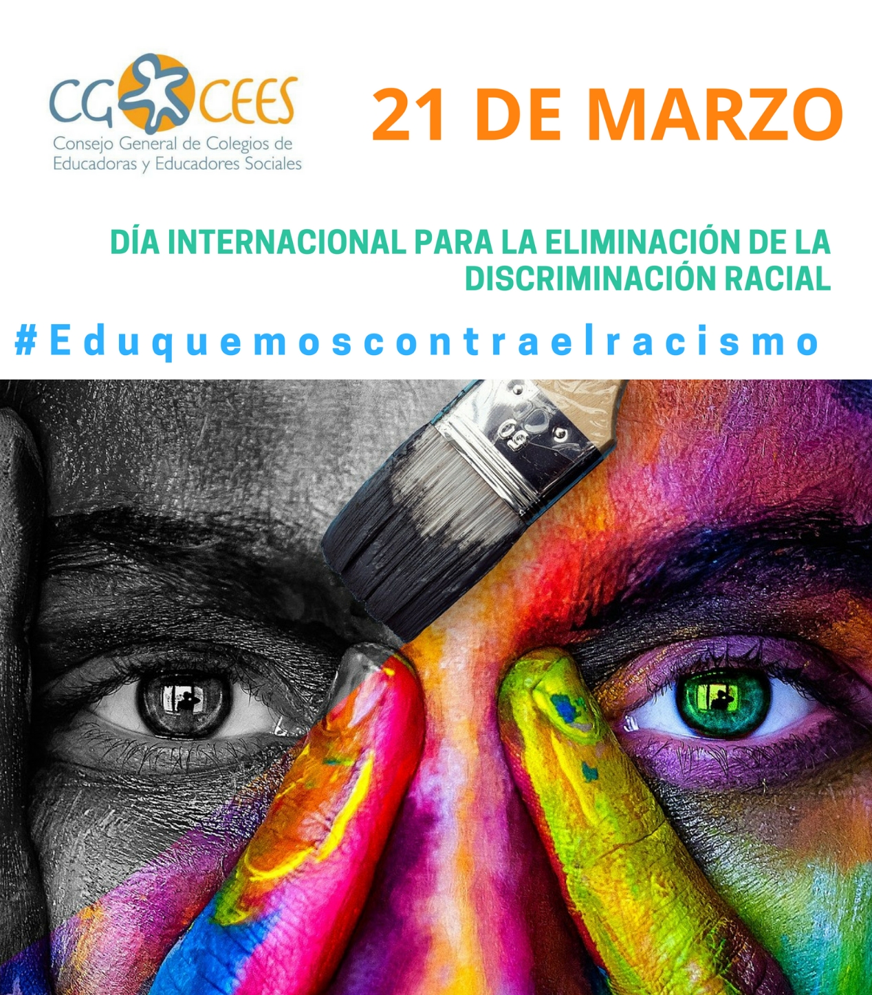 21 DE MARZO. DÍA INTERNACIONAL PARA LA ELIMINACIÓN DE LA DISCRIMINACIÓN RACIAL.  #Eduquemoscontraelracismo