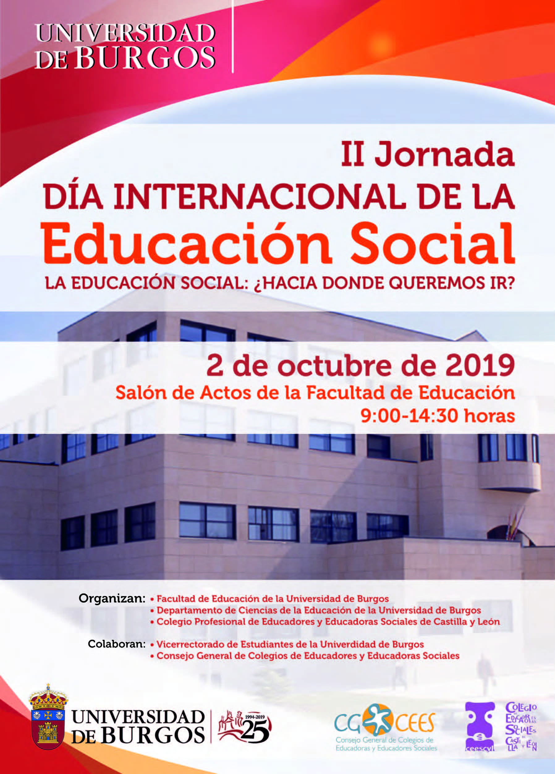 II JORNADA -CELEBRACIÓN DEL DÍA INTERNACIONAL DE LA EDUCACIÓN SOCIAL - "EDUCACIÓN SOCIAL, ¿HACIA DÓNDE QUEREMOS IR?". BURGOS, 2 OCTUBRE 2019