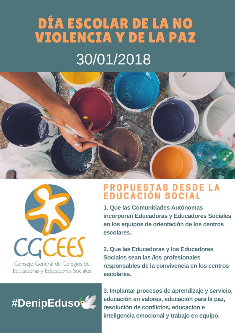 30 DE ENERO DÍA ESCOLAR DE LA NO-VIOLENCIA Y LA PAZ (DENIP). RED DE MICROBLOGGING / HASTAG#DenipEduso