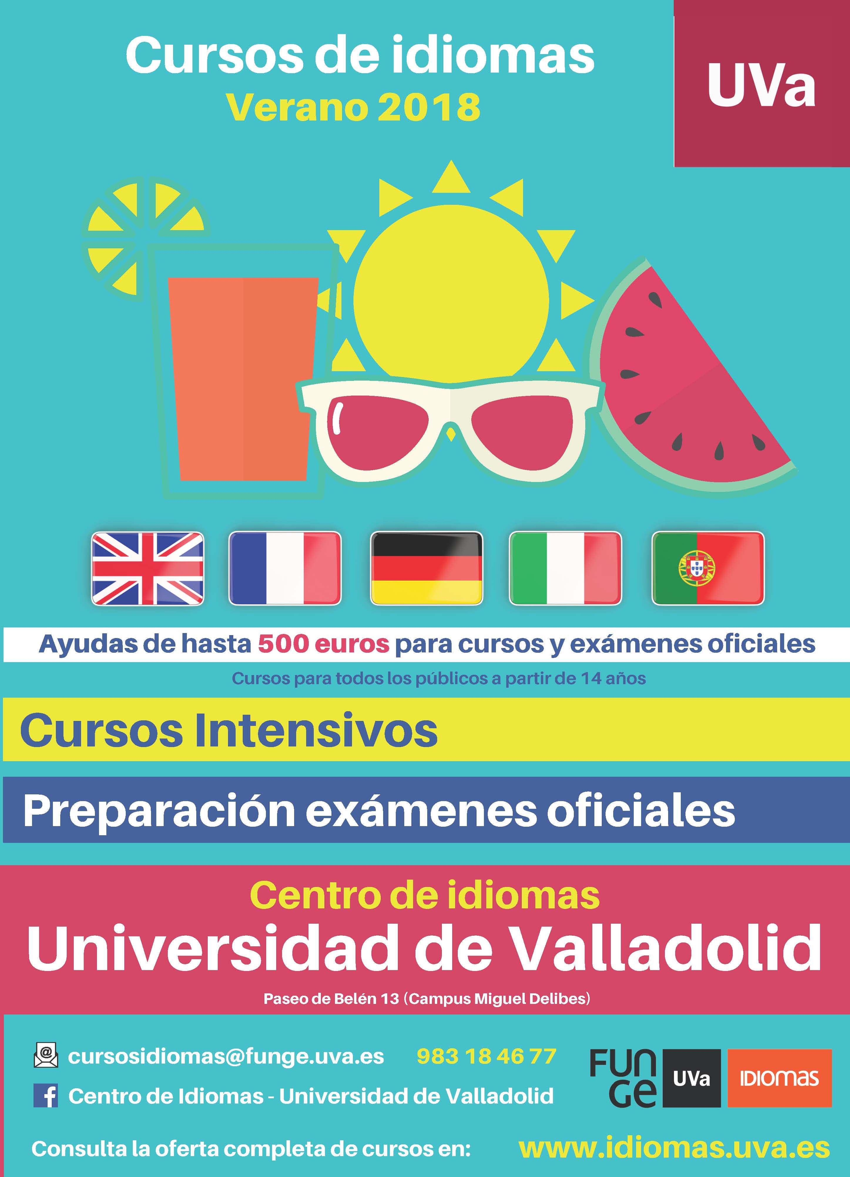 CURSOS DE IDIOMAS UVA. CURSOS INTENSIVOS VERANO 2018. DESCUENTO PARA COLEGIADOS Y COLEGIADAS DEL CEESCYL
