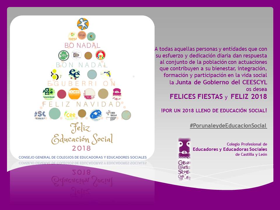 FELICES FIESTAS  - !POR UN 2018 LLENO DE EDUCACIÓN SOCIAL!