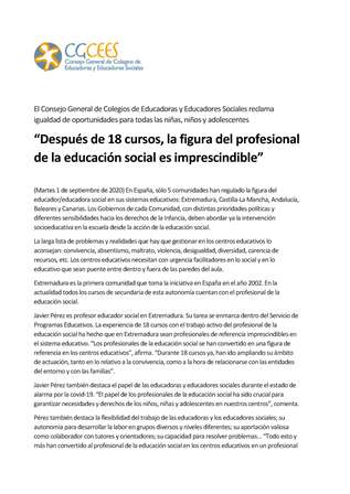 EL CGCEES RECLAMA LA IGUALDAD DE OPORTUNIDADES PARA TODAS LAS NIÑAS, NIÑOS Y ADOLESCENTES.  #EducacionSocialSistemaEducativo / #SinEdusosnohaycambioeducativo