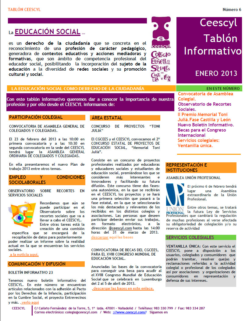 Tablon CEESCYL 6 ene 2013