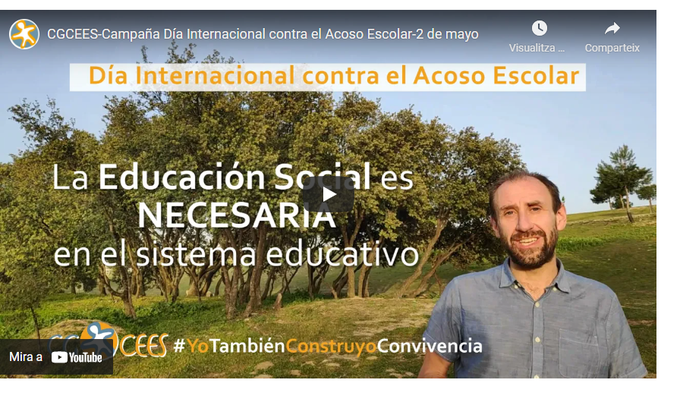 !SÚMATE A LA CAMPAÑA DEL CGCEES PARA VISIBILIZAR LA LUCHA CONTRA EL ACOSO ESCOLAR! LA EDUCACIÓN SOCIAL ES CONVIVENCIA
